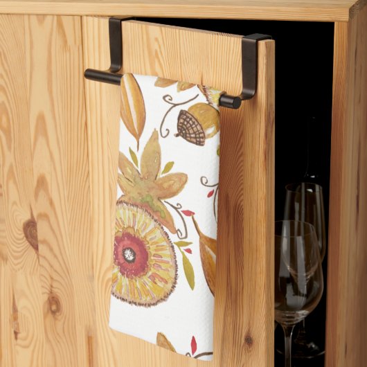 感謝祭コーン秋ムードウォーター色 キッチンタオル (三つ折り)