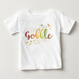 感謝祭ゴブルゴブルイラストレーション ベビーTシャツ