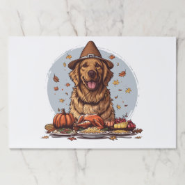 感謝祭ゴールデンレトリバードッグ ペーパーパッド