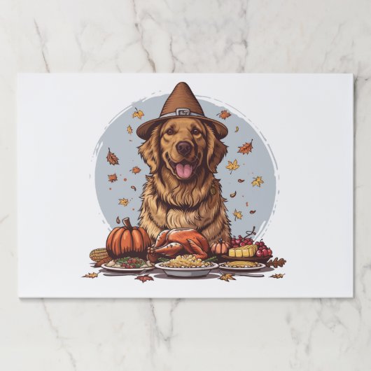 感謝祭ゴールデンレトリバードッグ ペーパーパッド (正面)