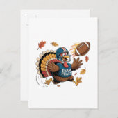感謝祭サッカーターキーファンタジーサッカー インビテーションポストカード (正面/裏面)