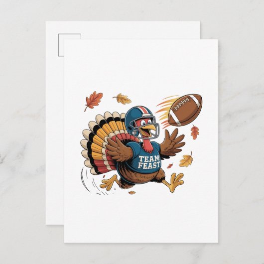 感謝祭サッカーターキーファンタジーサッカー インビテーションポストカード (正面/裏面)