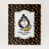 感謝祭シェットランドシェプドッグ(ブルーメルルおもしろい) ジグソーパズル (縦)