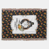 感謝祭シェットランドシェプドッグ(ブルーメルルおもしろい) スローブランケット (正面)