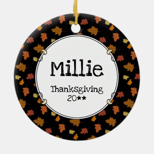 感謝祭シェットランドシェプドッグ(ブルーメルルおもしろい) セラミックオーナメント (裏面)