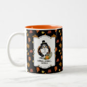 感謝祭シェットランドシェプドッグ(ブルーメルルおもしろい) ツートーンマグカップ (左)