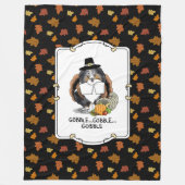 感謝祭シェットランドシェプドッグ(ブルーメルルおもしろい) フリースブランケット (正面)