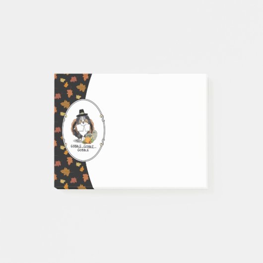 感謝祭シェットランドシェプドッグ(ブルーメルルおもしろい) ポストイット (正面)