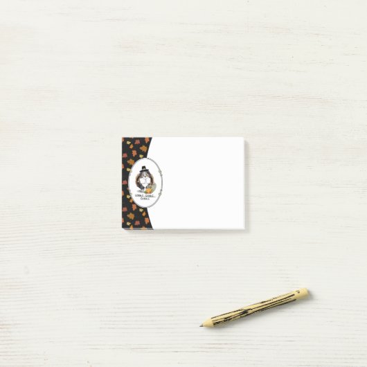 感謝祭シェットランドシェプドッグ(ブルーメルルおもしろい) ポストイット (デスク上)