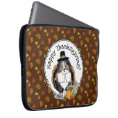 感謝祭シェットランドシェプドッグ(ブルーメルルおもしろい) ラップトップスリーブ (正面右)