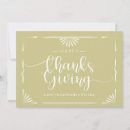 感謝祭シックエレガントグリーン シーズンカード