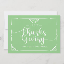 感謝祭シックエレガントグリーン シーズンカード