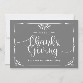 感謝祭シックエレガントグレイ シーズンカード