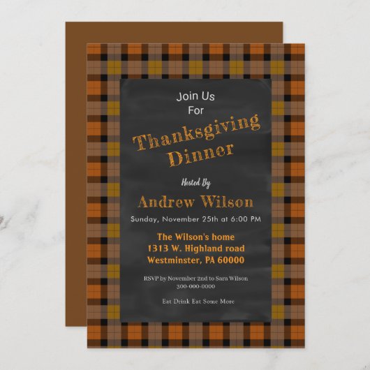 感謝祭シャルボード 招待状 (正面/裏面)