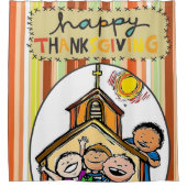 感謝祭シャワーカーテン シャワーカーテン (正面)