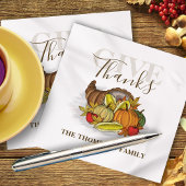 感謝祭シンプルのコルナエレガント与え感謝していコピア スタンダードカクテルナプキン