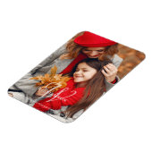 感謝祭シンプルのモノグラムメッセージファミリー写真 マグネット (左側)