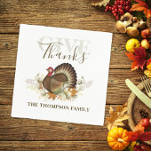 感謝祭シンプルトルコエレガント与え感謝していは スタンダードカクテルナプキン