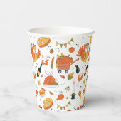 感謝祭シンプルパーティーパンプキンスターキーパイワイン 紙コップ (裏面)