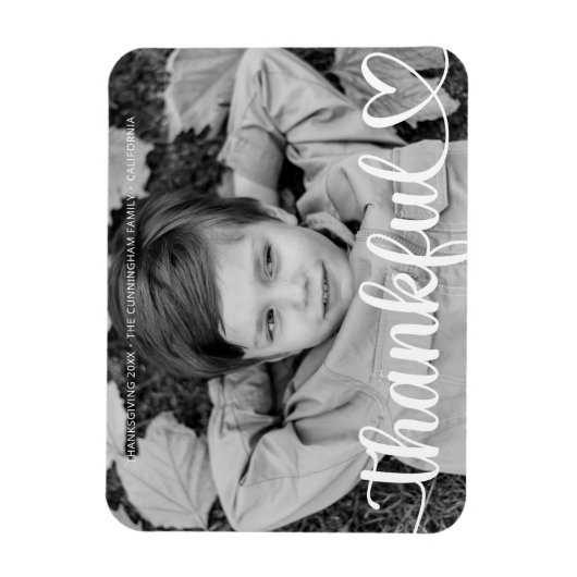 感謝祭シンプル家族の写真 マグネット (縦)