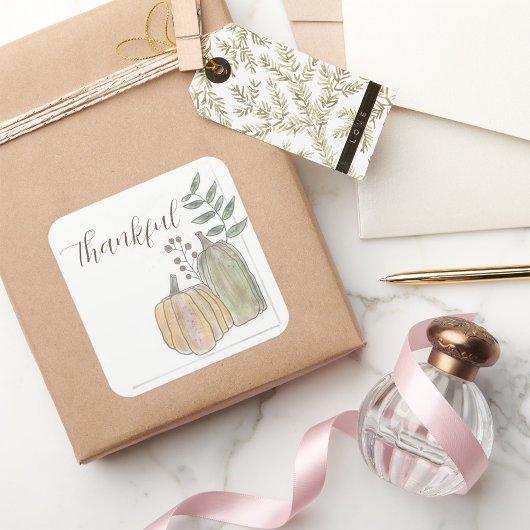 感謝祭シール |正方形 |ありがたい スクエアシール