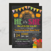 感謝祭ジェンダーリビールパーティの招待状 招待状 (正面/裏面)