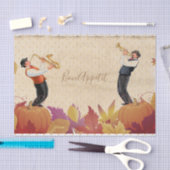 感謝祭ジャズ秋メープル葉ズボンアペティ 薄葉紙 (クラフト)