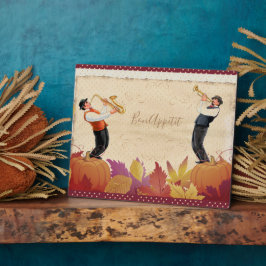 感謝祭ジャズ秋メープル葉ヴィンテージ フォトプラーク