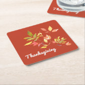 感謝祭スクエア紙コースター スクエアペーパーコースター (アングル)