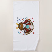 感謝祭スクラブトップス女性トルコナースホリダ ビーチタオル (正面)