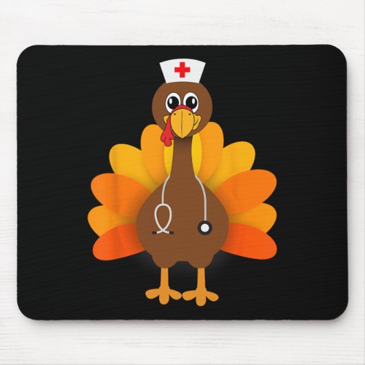 感謝祭スクラブトップス女性トルコナースホリデー マウスパッド (正面)