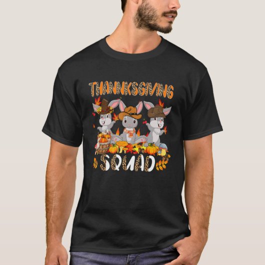 感謝祭スクワッドレオパード3秋ウサギ衣服 Tシャツ (正面)