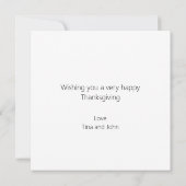 感謝祭スタイリッシュ文字 サンキューカード (裏面)