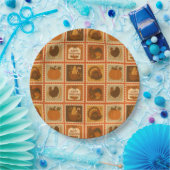 感謝祭スタンプラージュパーティープレート ペーパープレート (パーティー)