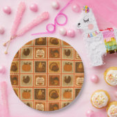 感謝祭スタンプラージュパーティープレート ペーパープレート (パーティー)