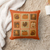 感謝祭スタンプラージュ装飾 クッション (ブランケット)