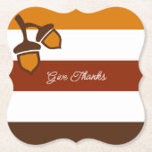 感謝祭ストライプのイベント ペーパーコースター (正面)