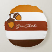 感謝祭ストライプのイベント ラウンドクッション (正面)