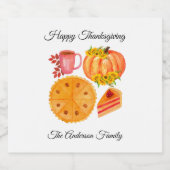 感謝祭スパイスラテオレンジホワイト スパークリングワインラベル (シングルラベル)