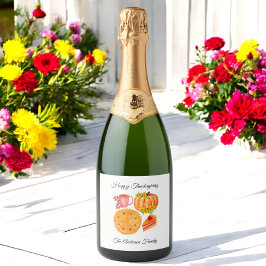 感謝祭スパイスラテオレンジホワイト スパークリングワインラベル