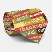感謝祭タイポグラフィ ネクタイ (ロール)