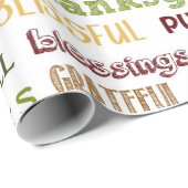 感謝祭タイポグラフィ ラッピングペーパー (ロールコーナー)