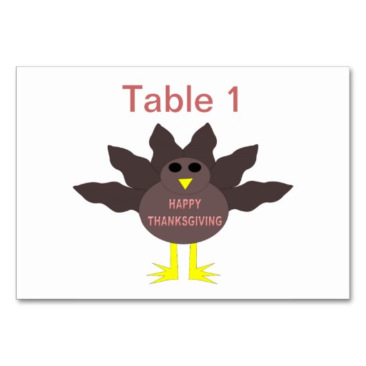感謝祭タケータブルTurkey Customizable Tablecard テーブルナンバー (正面)