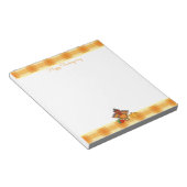 感謝祭ターキーオレンジギンガムショッピングリスト ノートパッド (アングル)