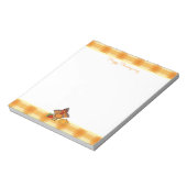 感謝祭ターキーオレンジギンガムショッピングリスト ノートパッド (回転)