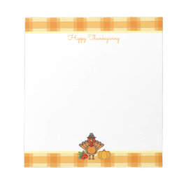 感謝祭ターキーオレンジギンガムショッピングリスト ノートパッド