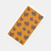 感謝祭ターキーオレンジ紙ゲストタオル (コーナー)
