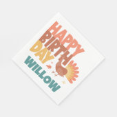 感謝祭ターキーゴブルゴブルハッピーバースデー スタンダードランチョンナプキン (角)