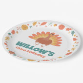 感謝祭ターキーゴブルゴブル誕生日 ペーパープレート (アングル)