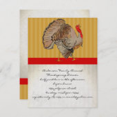 感謝祭ターキーディナーパーティの招待状 招待状 (正面/裏面)